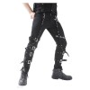 Men Gothic Bondage Pant Cotton Studs Metal Punk EMO Rock Pant 